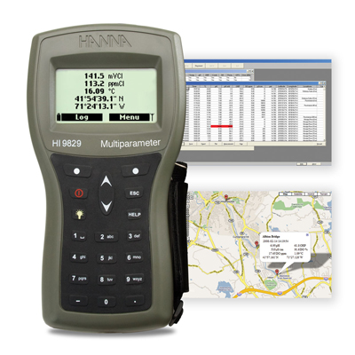 哈纳沃德高精度多参数【内置GPS、15项】水质分析测定仪HI9829G-04