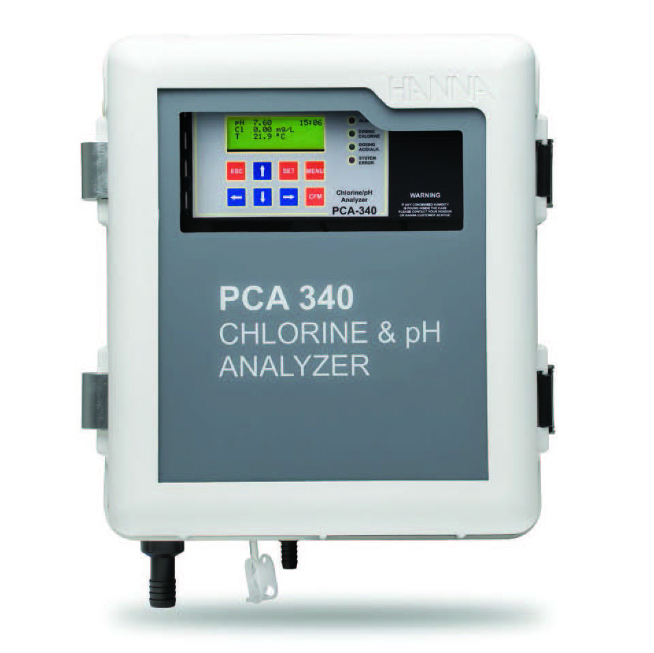 哈纳沃德悬挂式微电脑酸度-余氯-总氯测定分析仪PCA340