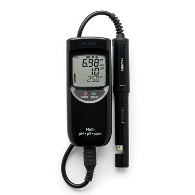 哈纳沃德低量程防水型 pH-EC-TDS-℃测定仪HI991300