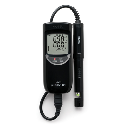 哈纳沃德高量程防水型 pH-EC-TDS-℃测定仪HI991301