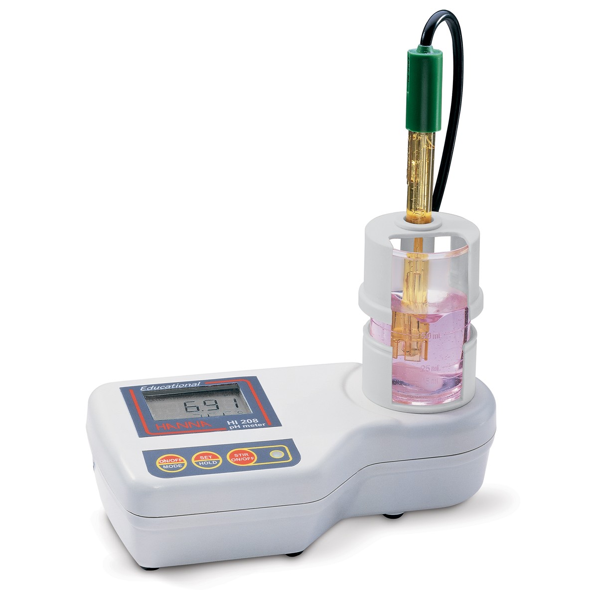 哈纳沃德内置磁力搅拌器酸度pH-温度°C测定仪HI208